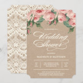 Rose| Einladung zur Brautdusche (Vorne/Hinten)