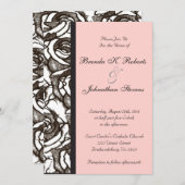 Rose Einladung zur Hochzeit (Vorne/Hinten)