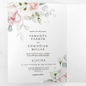 Rose | Einladung zur Hochzeit von drei Falten (Innen Erste Seite)