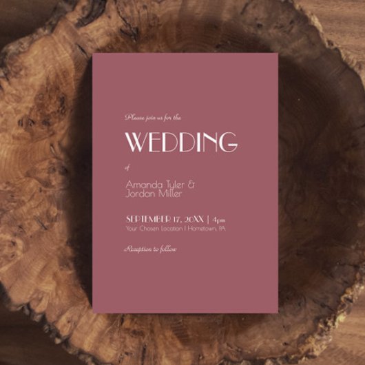 Rose | Einladung zur Hochzeit von dunkler Rose