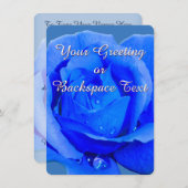 Rose Einladungen Personalisiert Blue Rose RSVP Car (Vorne/Hinten)
