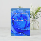 Rose Einladungen Personalisiert Blue Rose RSVP Car (Stehend Vorderseite)