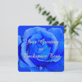 Rose Einladungen Personalisiert Blue Rose RSVP Car (Stehend Vorderseite)