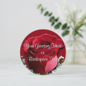 Rose Einladungen Personalisiert Peach Rose RSVP Ka (Stehend Vorderseite)