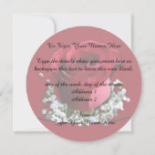 Rose Einladungen Personalisiert Peach Rose RSVP Ka (Rückseite)