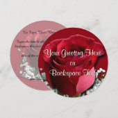 Rose Einladungen Personalisiert Peach Rose RSVP Ka (Vorne/Hinten)