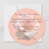 Rose Einladungen Personalisiert Peach Rose RSVP Ka (Rückseite)