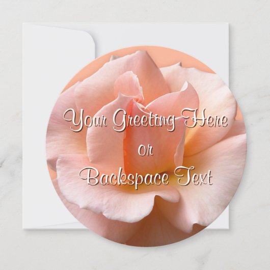 Rose Einladungen Personalisiert Peach Rose RSVP Ka (Vorderseite)