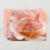 Rose Einladungen Personalisiert Peach Rose RSVP Ka (Vorne/Hinten)