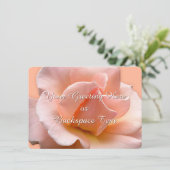 Rose Einladungen Personalisiert Peach Rose RSVP Ka (Stehend Vorderseite)