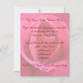 Rose Einladungen Personalisiert rosa rosa RSVP-Kar (Rückseite)