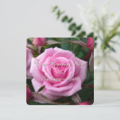 Rose Einladungen Personalisiert rosa rosa RSVP-Kar (Stehend Vorderseite)