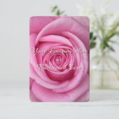 Rose Einladungen Personalisiert rosa rosa RSVP-Kar (Stehend Vorderseite)