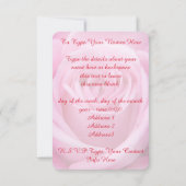 Rose Einladungen Personalisiert rosa rosa RSVP-Kar (Rückseite)