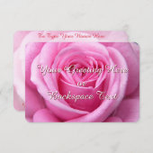 Rose Einladungen Personalisiert rosa rosa RSVP-Kar (Vorne/Hinten)