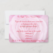 Rose Einladungen Personalisiert rosa rosa RSVP-Kar (Rückseite)