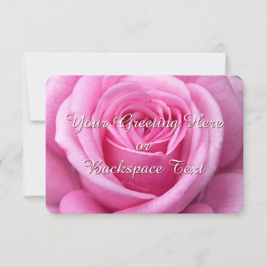 Rose Einladungen Personalisiert rosa rosa RSVP-Kar (Vorderseite)