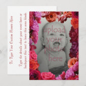 Rose Einladungen Personalisierter Rose RSVP-Karten (Vorne/Hinten)