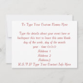 Rose Einladungen Personalisierter Rose RSVP-Karten (Rückseite)