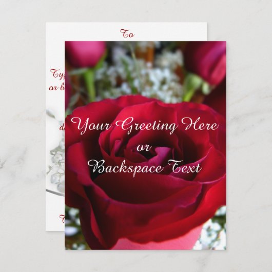 Rose Einladungen Personalisierter Rose RSVP-Karten (Vorne/Hinten)