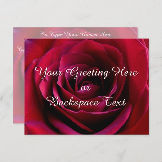Rose Einladungen Personalisierter Rose RSVP-Karten (Vorne/Hinten)