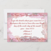 Rose Einladungen Personalisierter Rose RSVP-Karten (Rückseite)