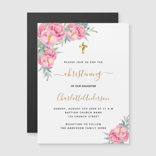 Rose-Einladungsmagnet Magnetkarte (Vorne/Hinten)