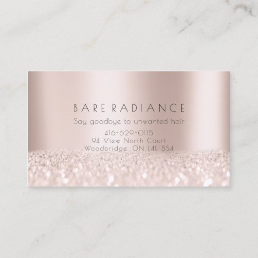 Rose Electrolysis Glitzer Logo2 Terminkarte (Rückseite)