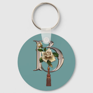 Rose Elegance Monogram B Schlüsselanhänger