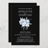 *~* Rose Elegant Blue Floral AR15 WEDDING RSVP + Einladung (Vorne/Hinten)