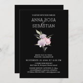 *~* Rose Elegant PINK Floral AR15 UAWG Wedding Einladung (Vorne/Hinten)