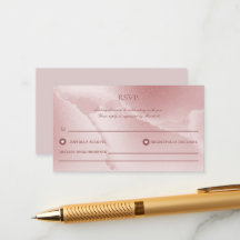 Rose Elegante Alkohol Tinte Hochzeit RSVP Ca Card