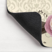Rose Elegante Damask Ribbon Style Mousepad (Ecke)