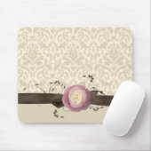 Rose Elegante Damask Ribbon Style Mousepad (Mit Mouse)