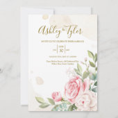 Rose Elegante romantische Blumenhochzeit Einladung (Rückseite)