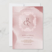 Rose Elegante schicke Hochzeit Einladung (Vorderseite)