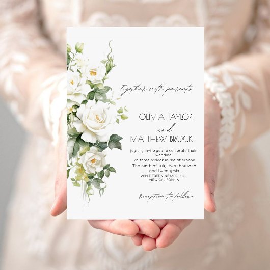 Rose | Elegante und moderne Pastelhochzeit Einladung