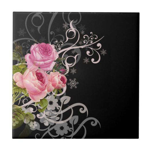 Rose Eleganz Fliese (Vorderseite)