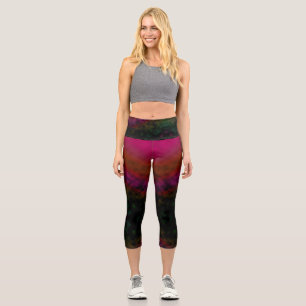 Rose Ember Fade Capri Leggings