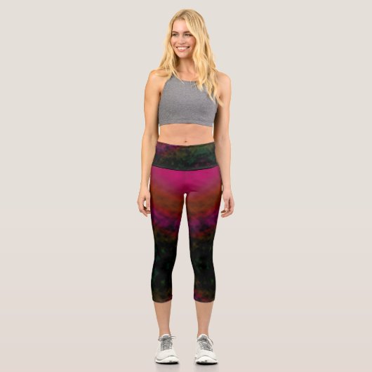 Rose Ember Fade Capri Leggings (Vorderseite)