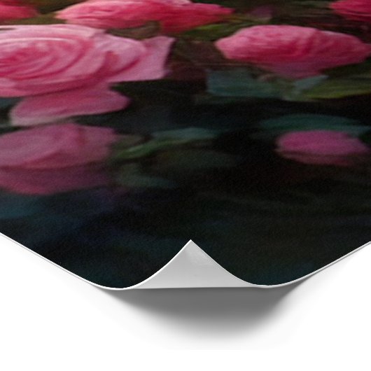 Rose Embrace, eine mittelalterliche Kirche Poster (Ecke)