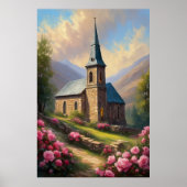 Rose Embrace, eine mittelalterliche Kirche Poster (Vorne)