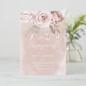 Rose-Engagement-Party für Wasserfarben Einladung (Stehend Vorderseite)