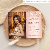 Rose erröten Foto Save the Date Flyer