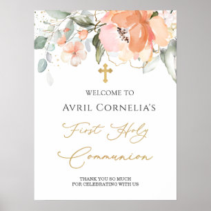 Rose Erste heilige Kommune Begrüßungszeichen Poster