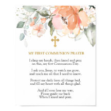 Rose Erster Kommunion Gebet Poster