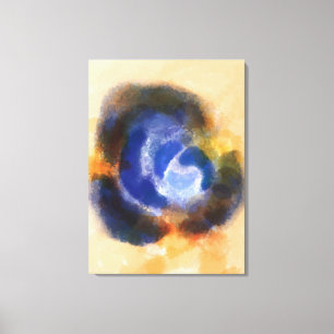 "ROSE ERZEUGEN" Blume mit blauer Wasserfarbe Leinwanddruck