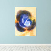 "ROSE ERZEUGEN" | Blume mit blauer Wasserfarbe Leinwanddruck (Insitu (Holzboden))