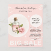 Rose Essenzielle Öle Aquarellblume Promo Flyer (Vorne)