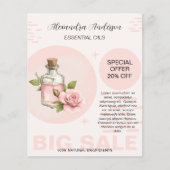 Rose Essenzielle Öle Aquarellblume Promo Flyer (Vorne)